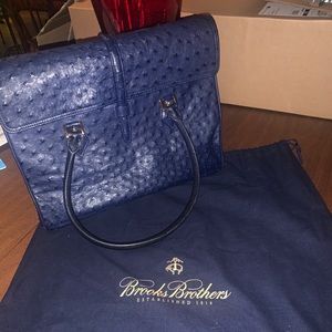 Brooks Brothers Ostrich Purse - Rare Navy Blue